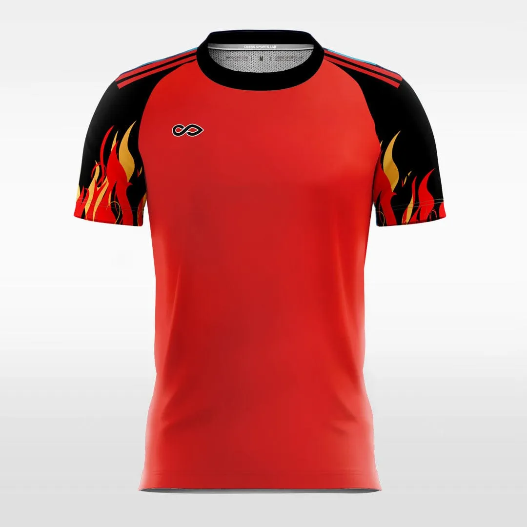 Fire - Custom Kids Soccer Jerseys Design Red Solid