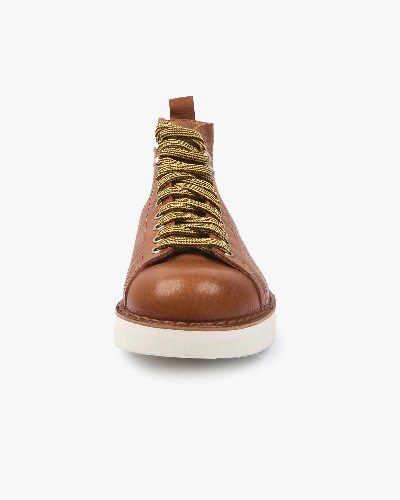 Fracap R200 Leather Monkey Boots - Brandy / Cut White Sole