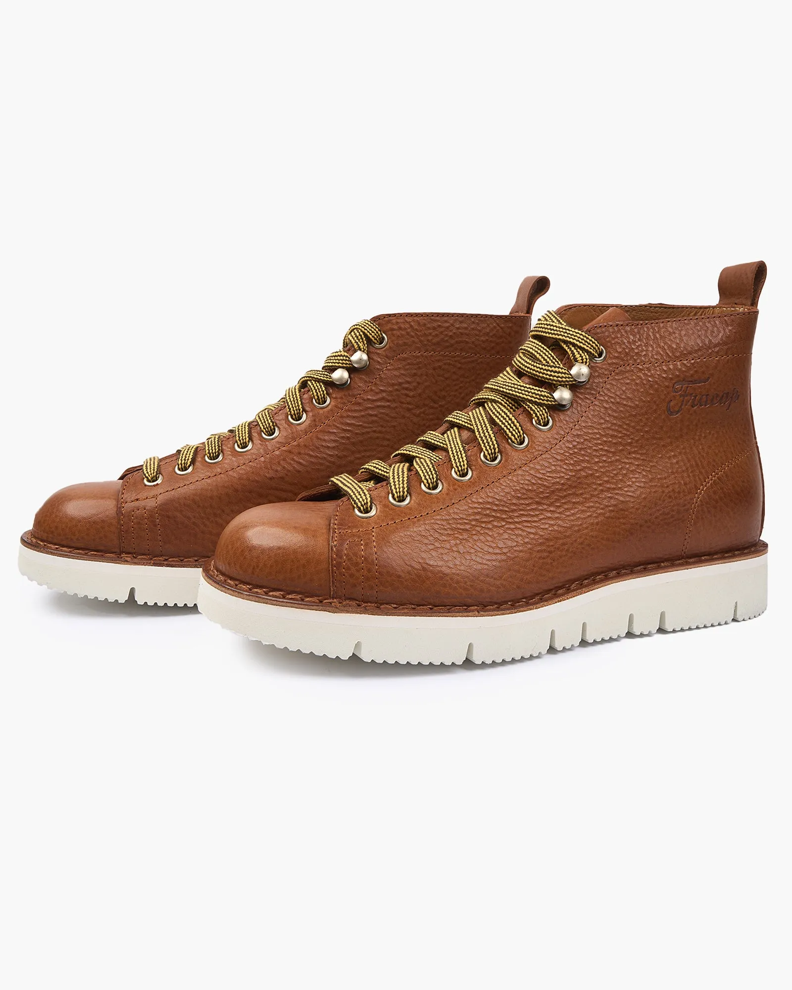 Fracap R200 Leather Monkey Boots - Brandy / Cut White Sole