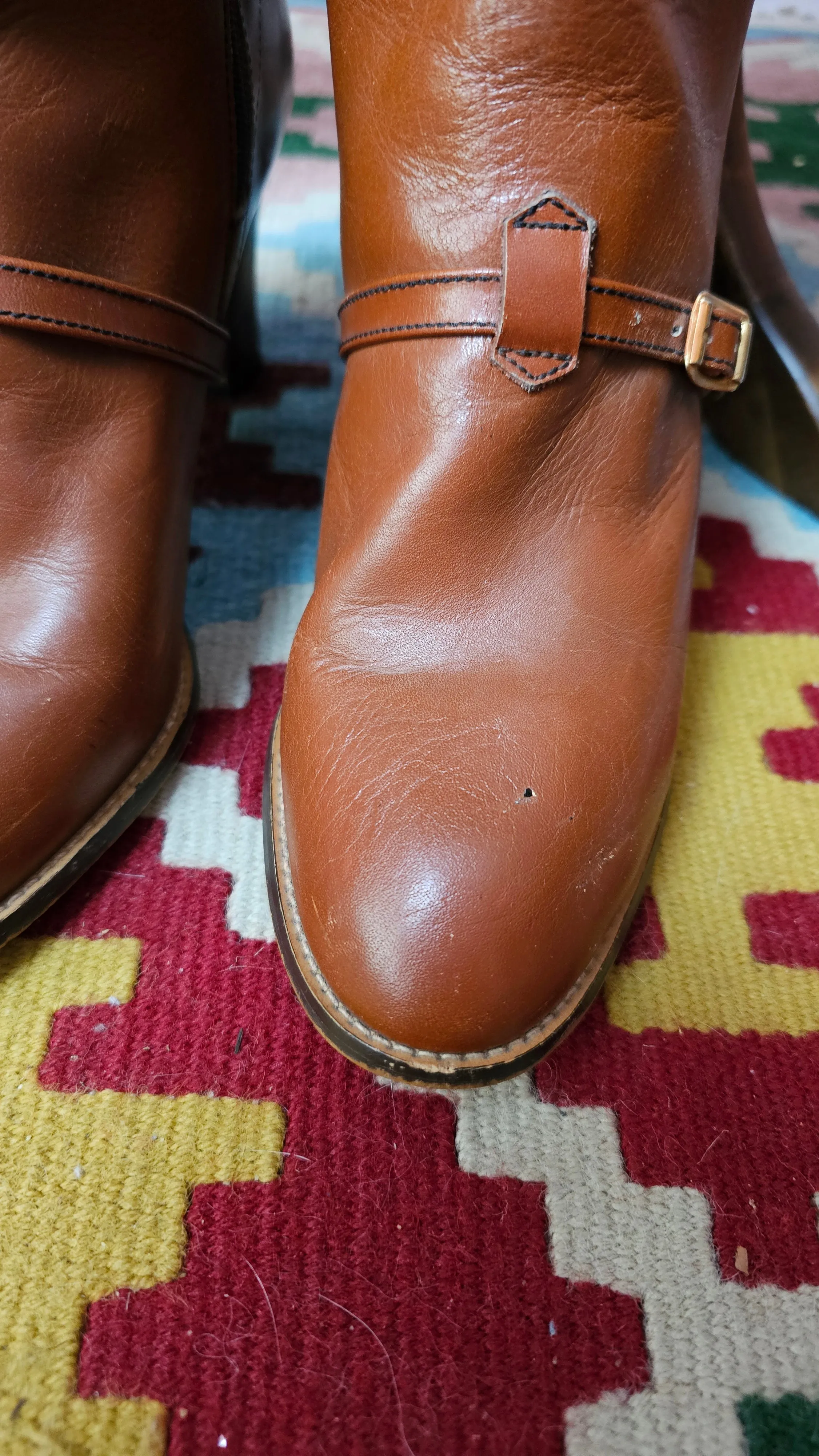 Genuine Vintage leather 70s boots size 8.5