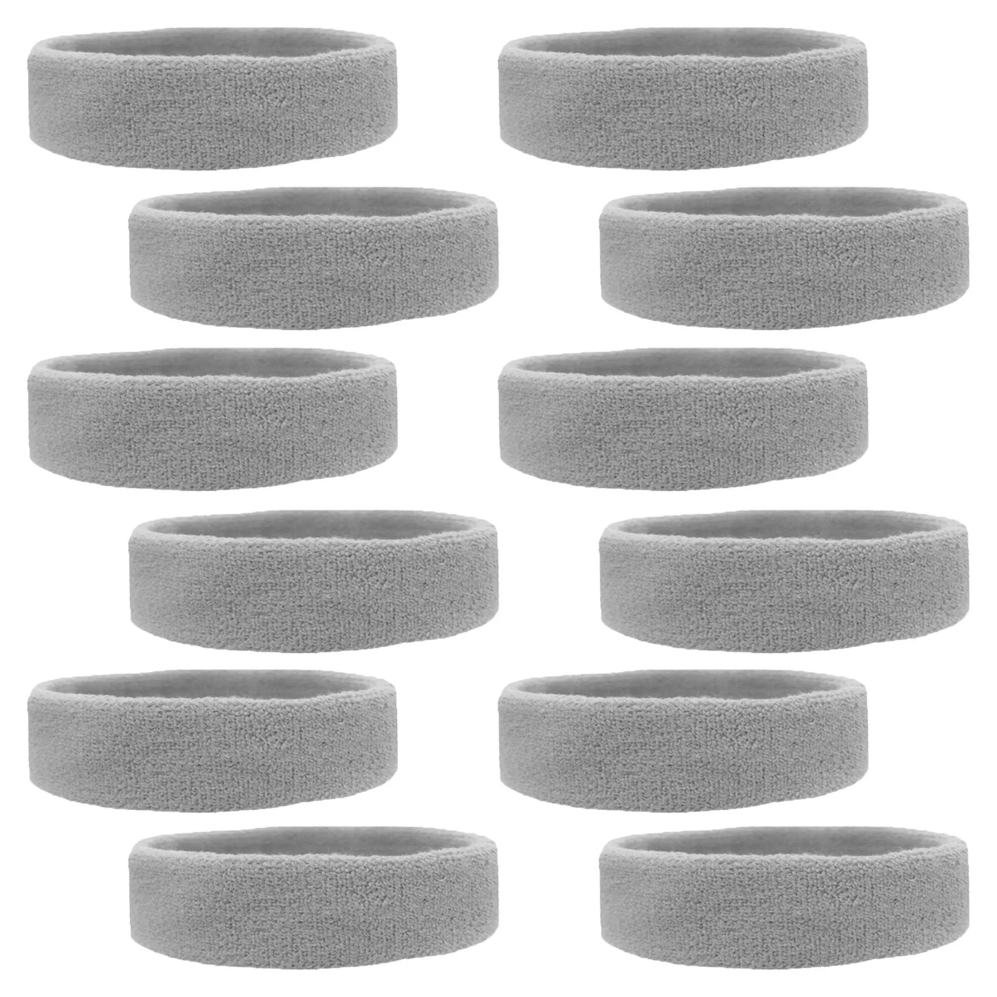 Gray Head Sweatbands - 12 Pack