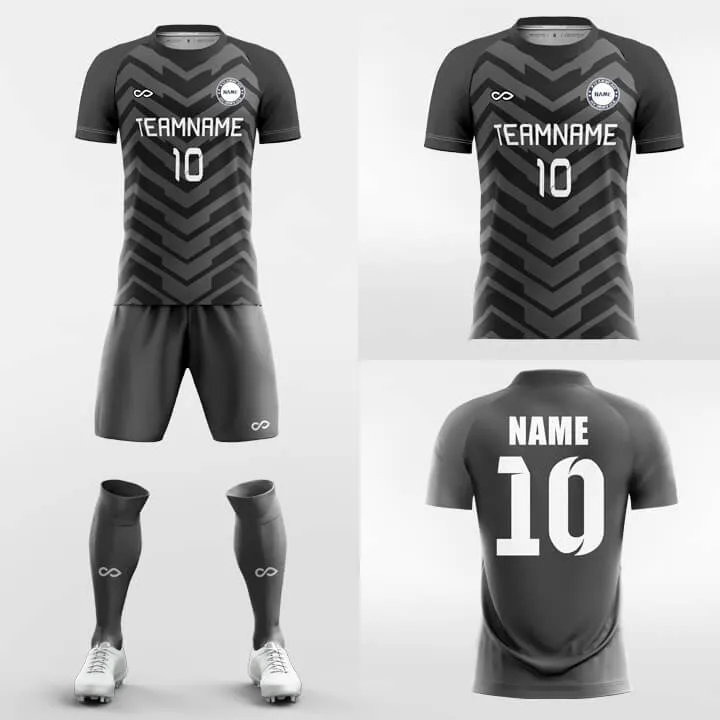 Grey Wave - Custom Soccer Jerseys Kit Sublimated Design