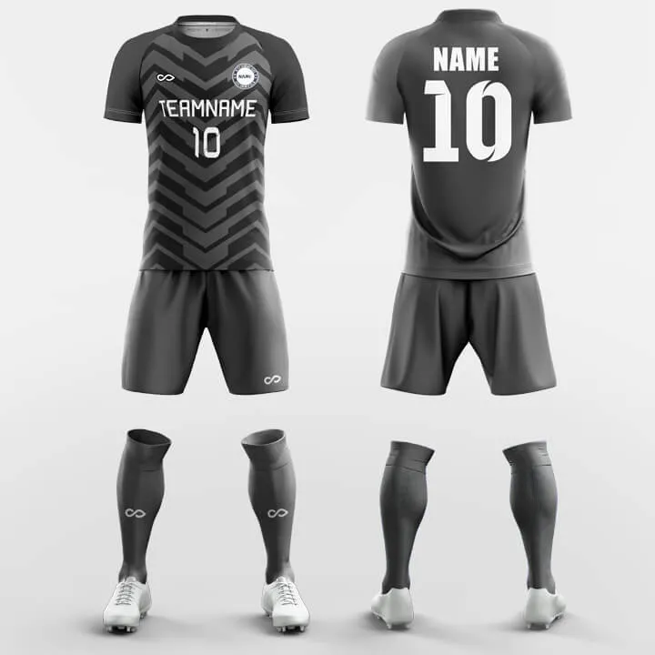 Grey Wave - Custom Soccer Jerseys Kit Sublimated Design