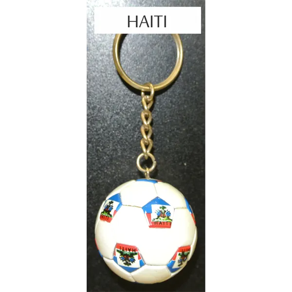 Haiti Soccer Ball Metal Key Chain