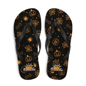 Halloween Ghost Spider Skeletons Flip Flops