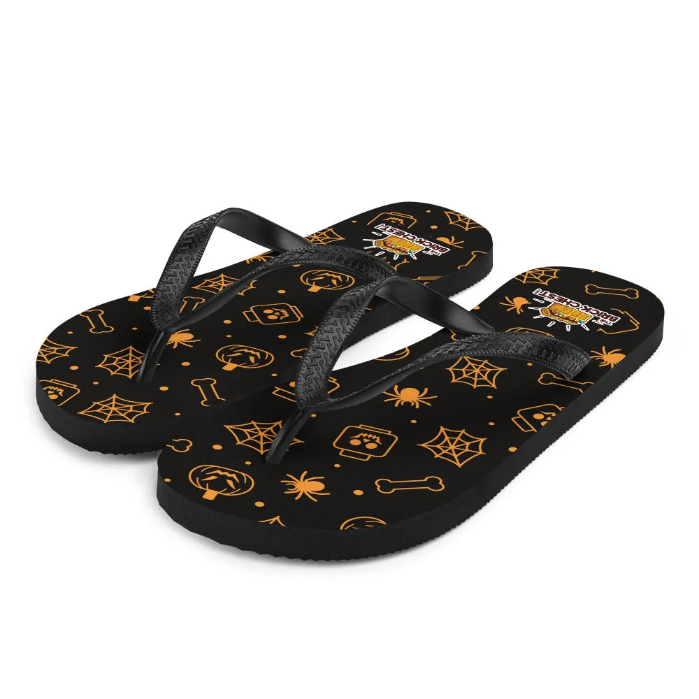 Halloween Ghost Spider Skeletons Flip Flops