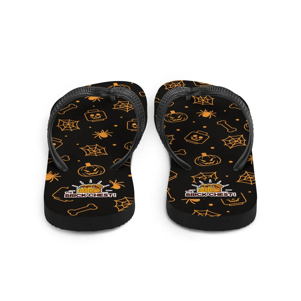 Halloween Ghost Spider Skeletons Flip Flops