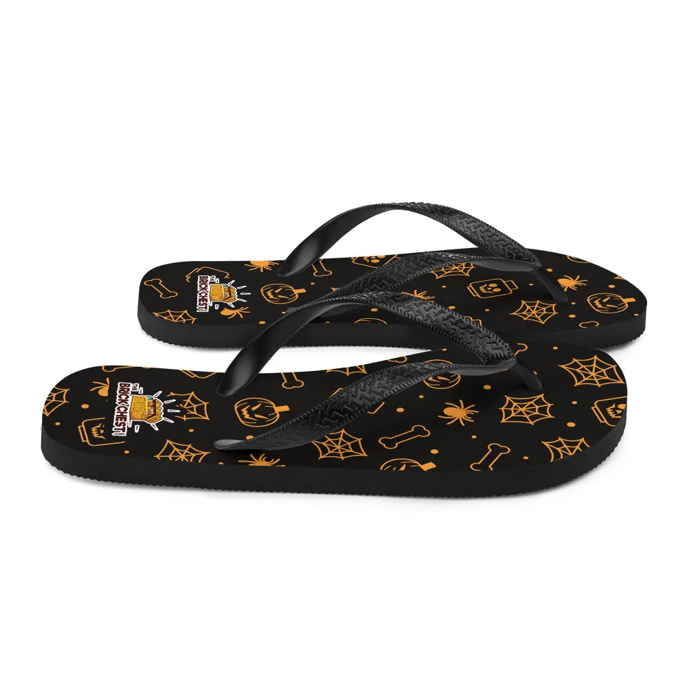 Halloween Ghost Spider Skeletons Flip Flops