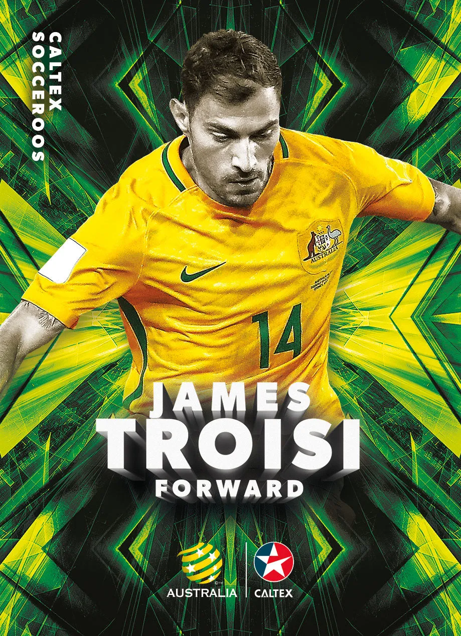 James Troisi, Caltex Socceroos Base card, 2018 Tap'n'play Soccer Trading Cards