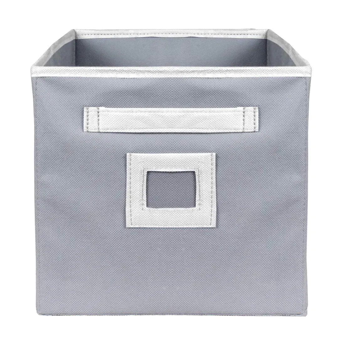 Kuber Industries Non Woven 6 Pieces Fabric Foldable Storage Cube Toy, Books, Shoes Storage Box with Handle, Extra Large (Grey)-KUBMART2127