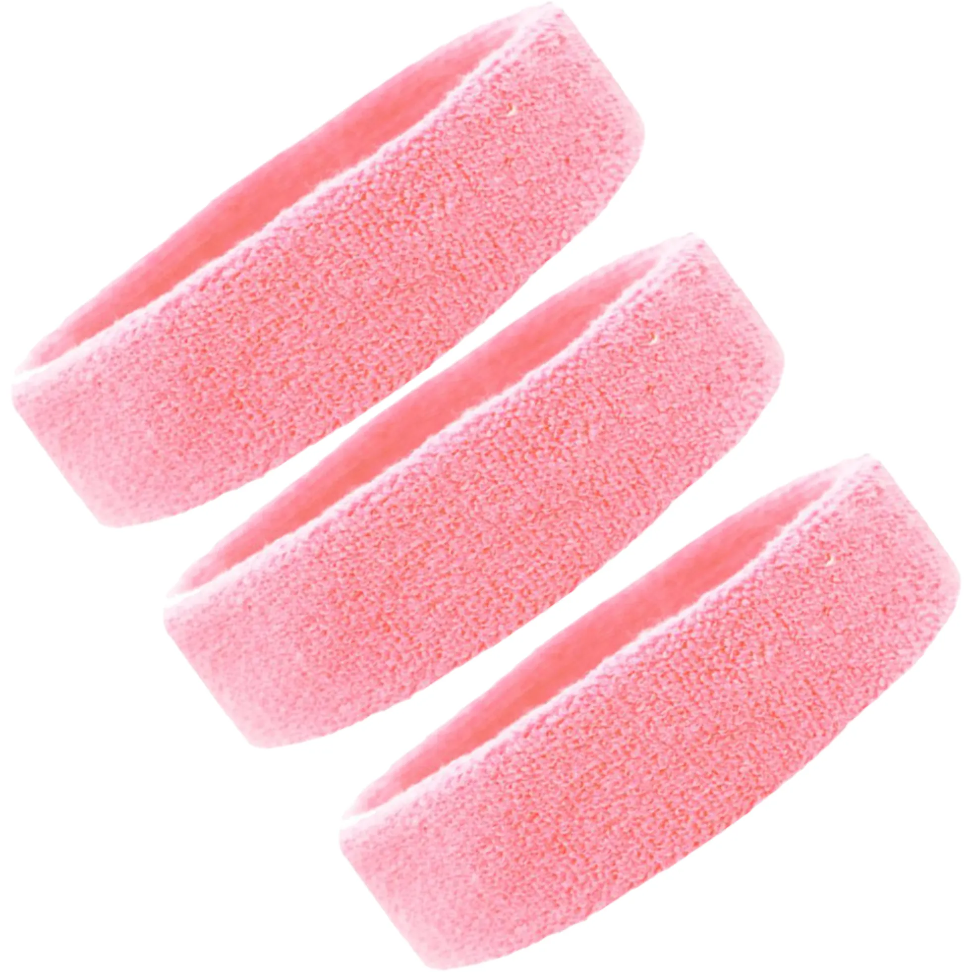 Light Pink Head Sweatbands - 3 Pack