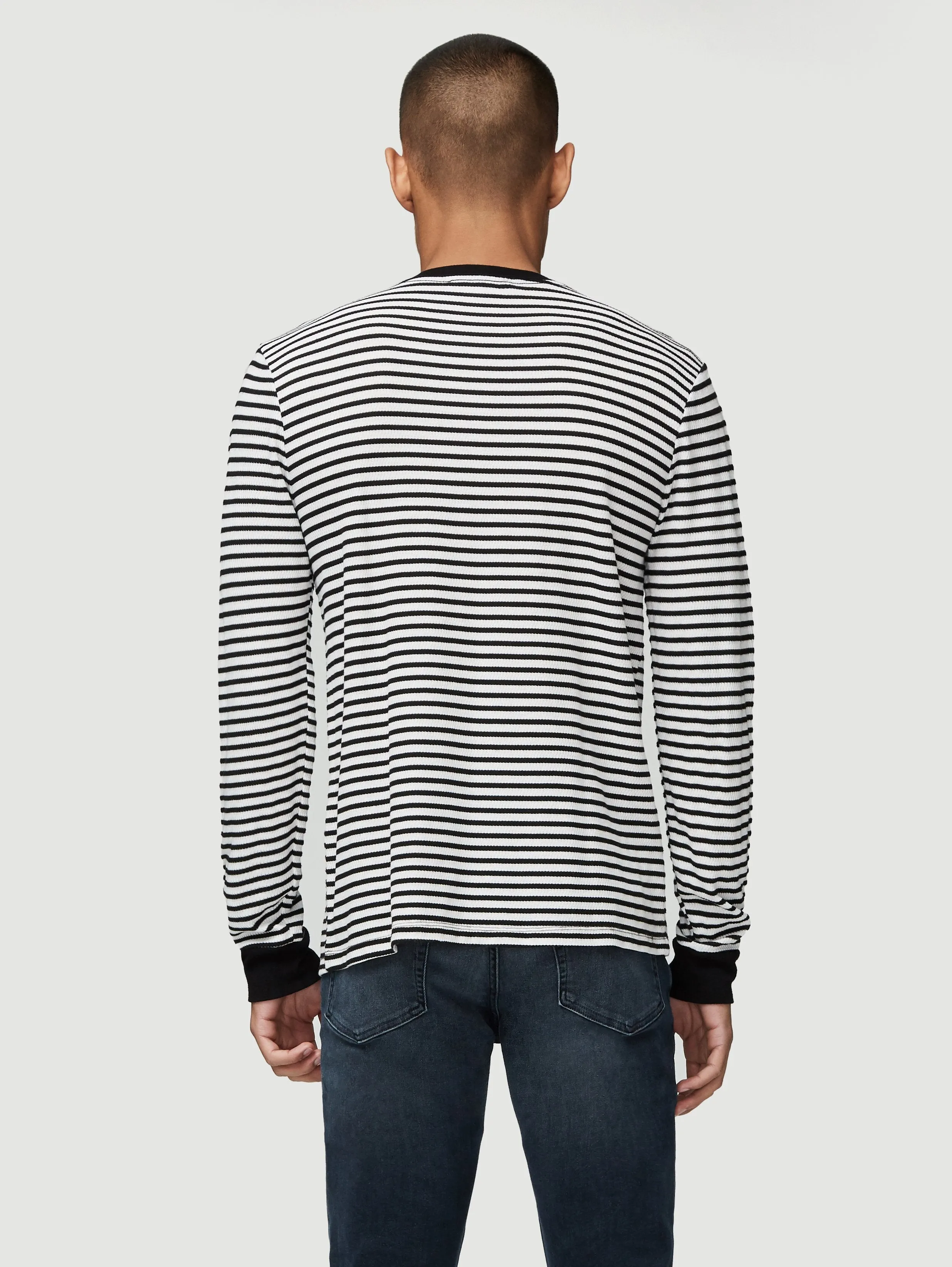 Long Sleeve Thermal Tee -- Blanc Multi