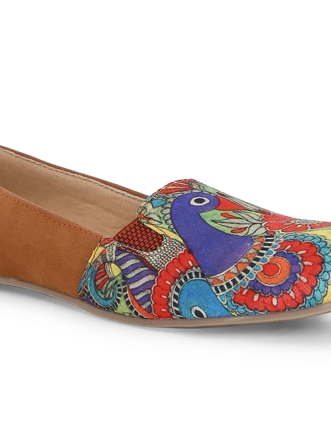 Madhubani Peacock Print Moccasins