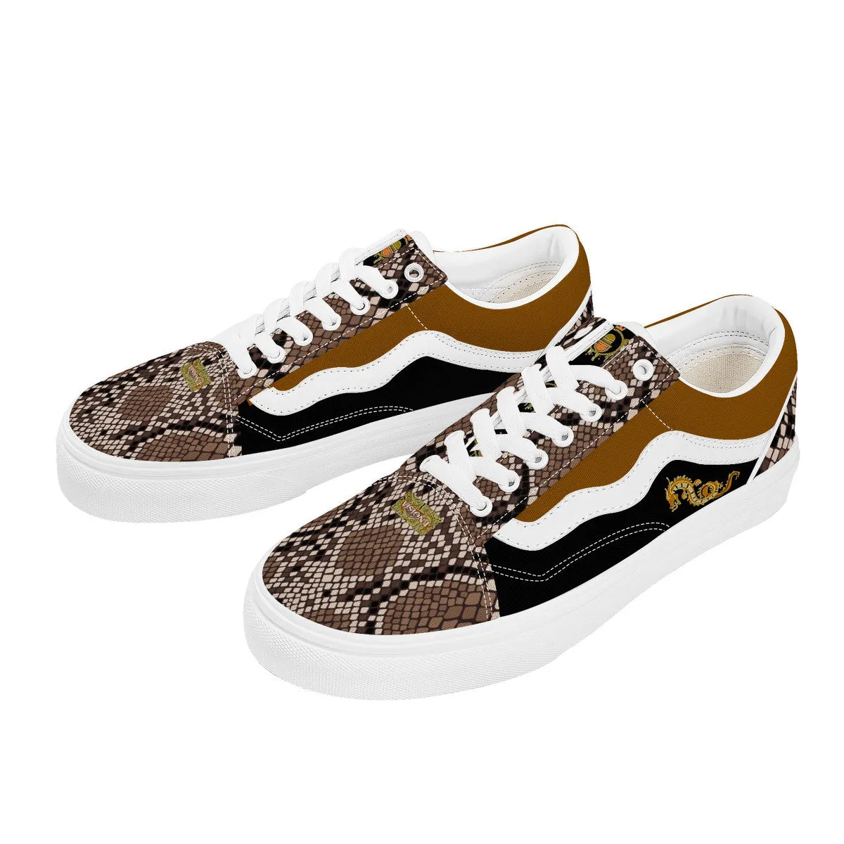 Majestic Brown and Black | Low Top Customized | Shoe Zero