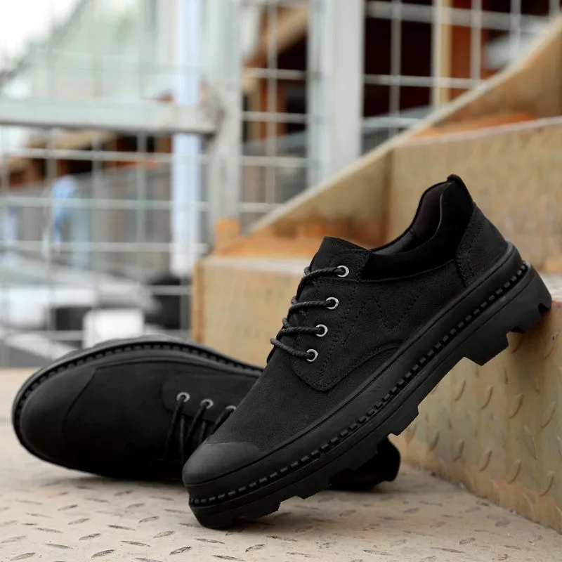 Man's leather popular joker anti-skid platform casual shoes