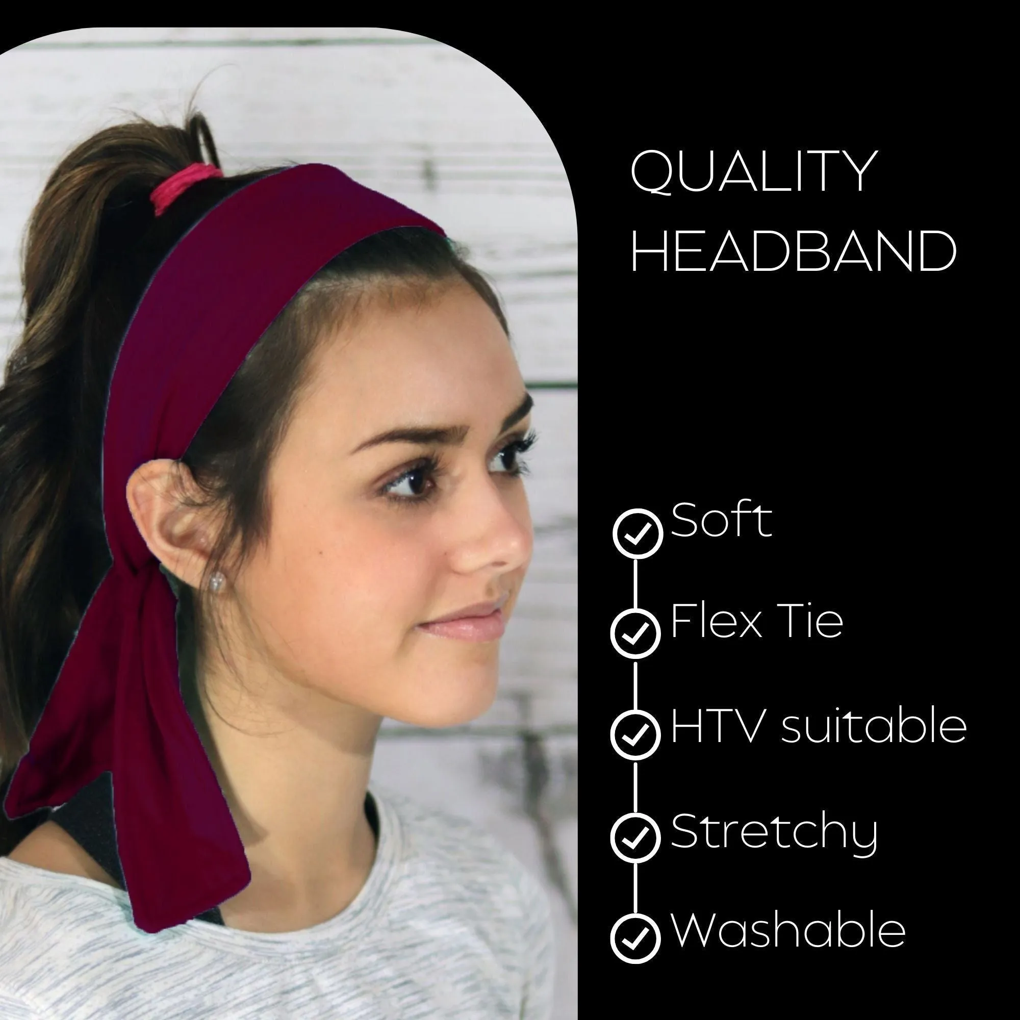 Maroon Tie Headband