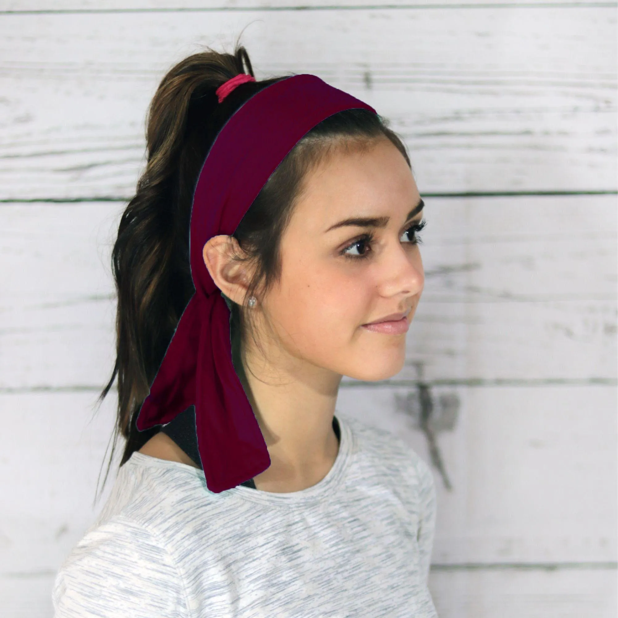 Maroon Tie Headband