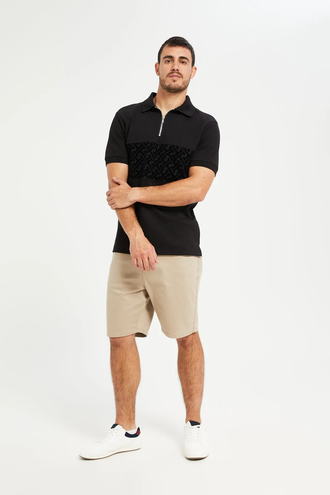 Men Black Casual Polo Shirt