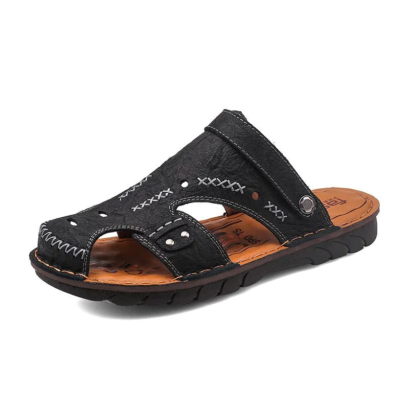 Men's Summer Breathable Casual Leather Sandals | 7101