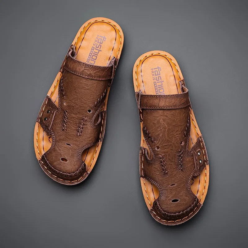 Men's Summer Breathable Casual Leather Sandals | 7101