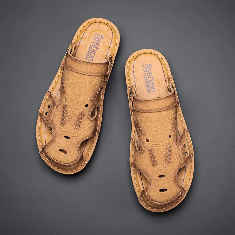 Men's Summer Breathable Casual Leather Sandals | 7101