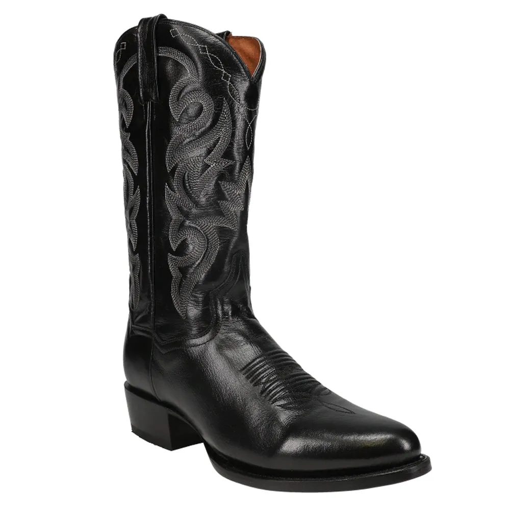 Milwaukee Embroidered Narrow Round Toe Cowboy Boots