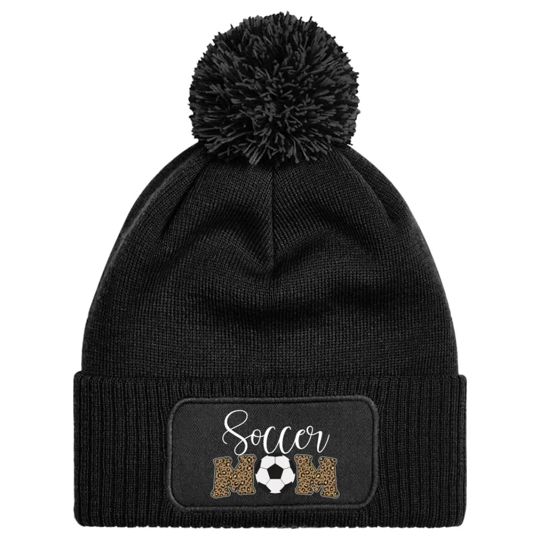 Mütze mit Bommel - Soccer Mom (Leo-Print)