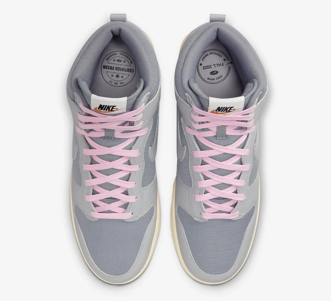 NIKE DUNK HIGH RETRO PREMIUM LT SMOKE GREY/GREY FOG-SAIL-PINK FOAM DQ8800-001