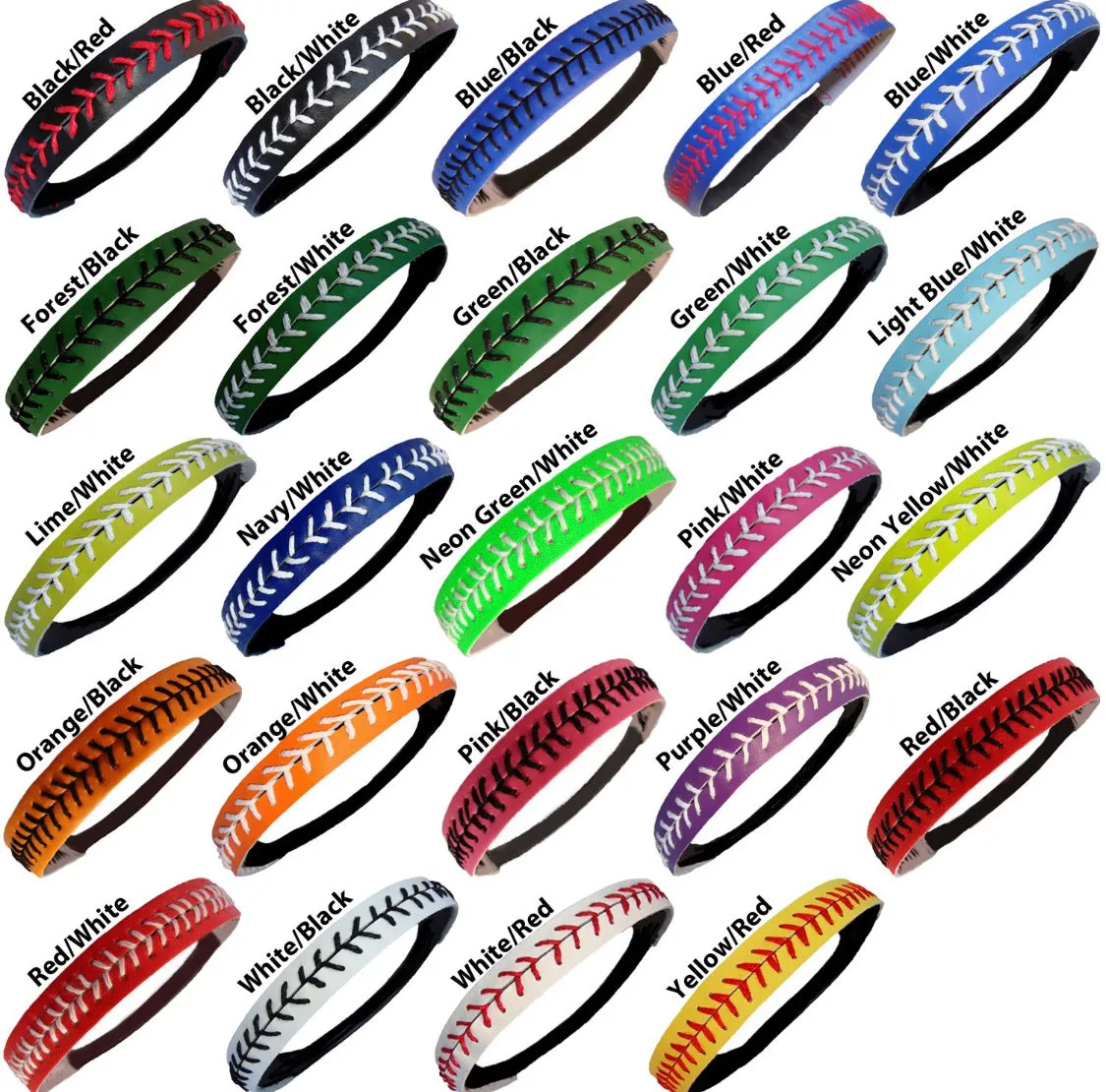 No-Slip Leather Softball/Baseball Headbands