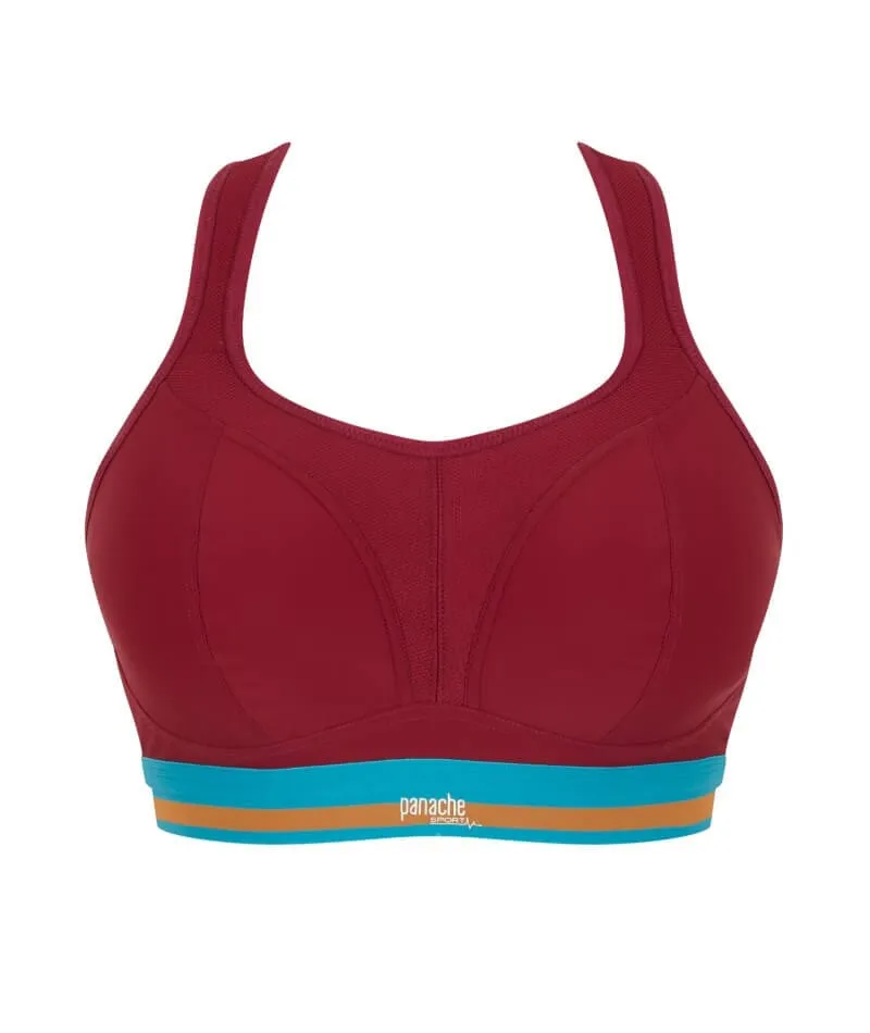 Panache Sport Boundless Longline Wire-free Sports Bra - Cranberry