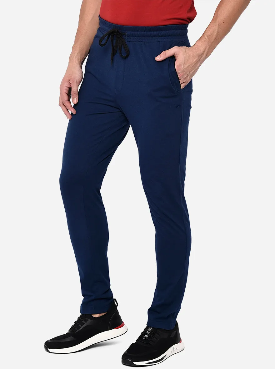 Parade Blue Solid Regular Fit Track Pant | JadeBlue