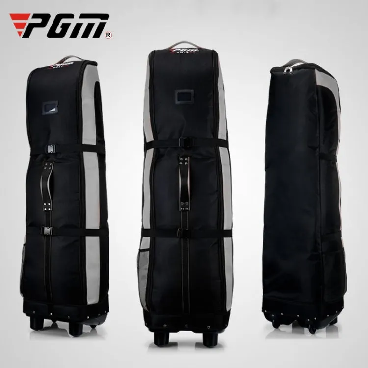 PGM Golf Thick Type Nylon Air Bag Flight Bag Aircraft Bag with Base (Black Silver)