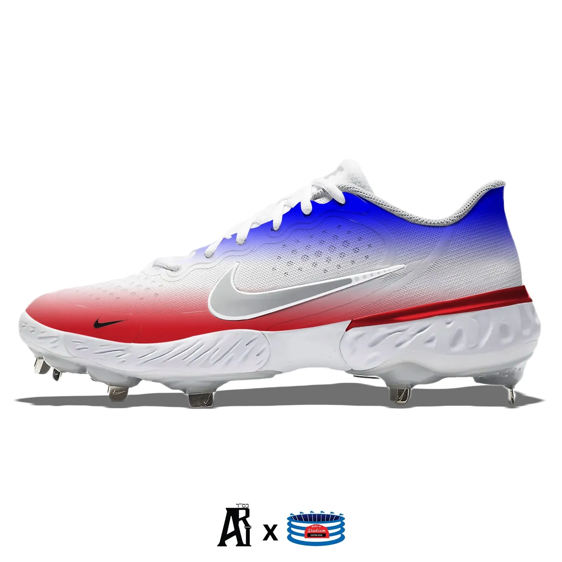 "Ice Pop" Nike Alpha Huarache Elite 3 Low Cleats by Stadium Custom Kicks