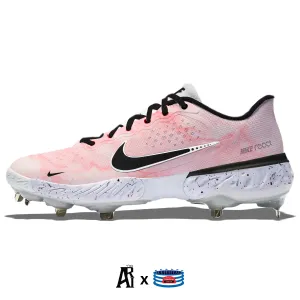 "Pink Marble" Nike Alpha Huarache Elite 3 Cleats by Stadium Custom Kicks