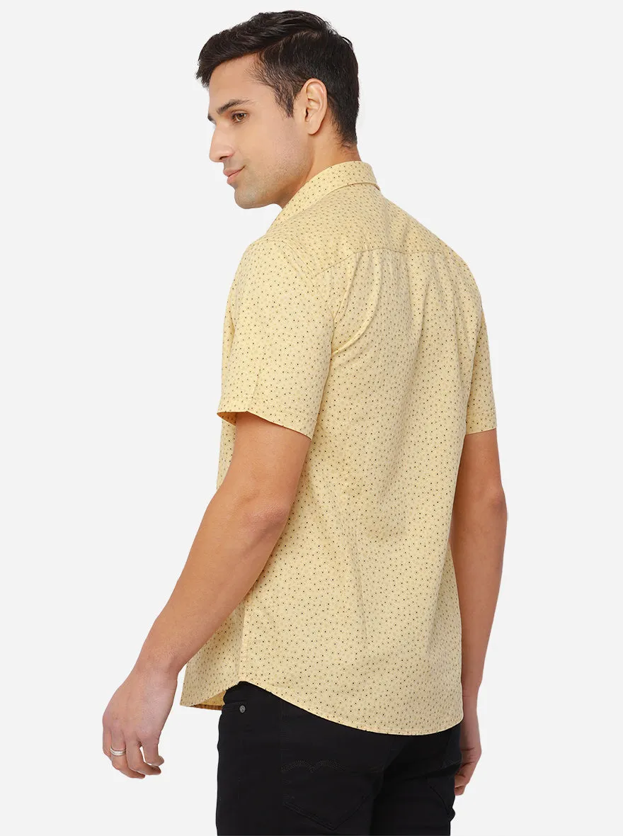 Rattan Yellow Printed Smart Fit Casual Shirt | Greenfibre