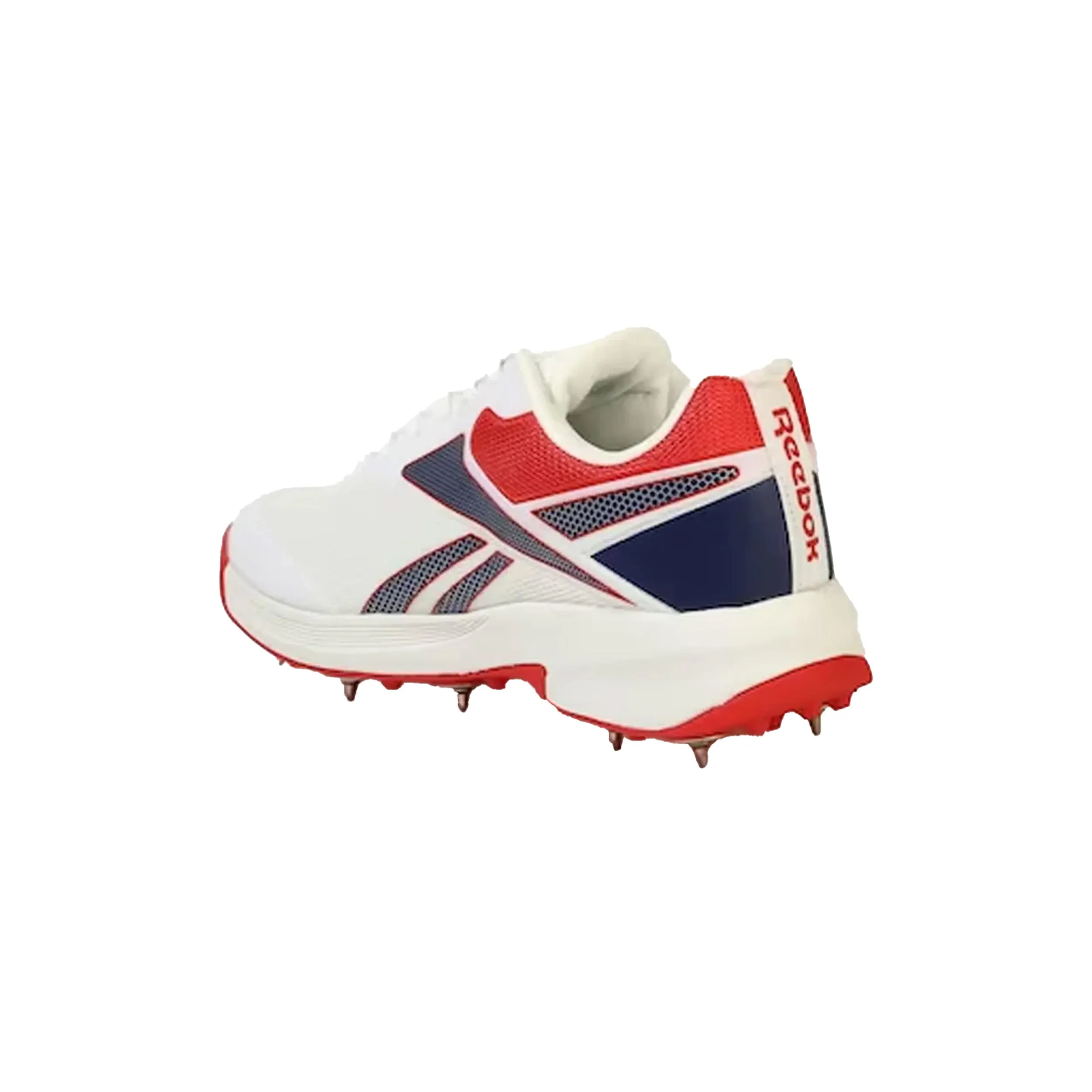 Reebok All Round Kaiser Cricket Spike Shoes (White/Victor Red/Victor Blue)