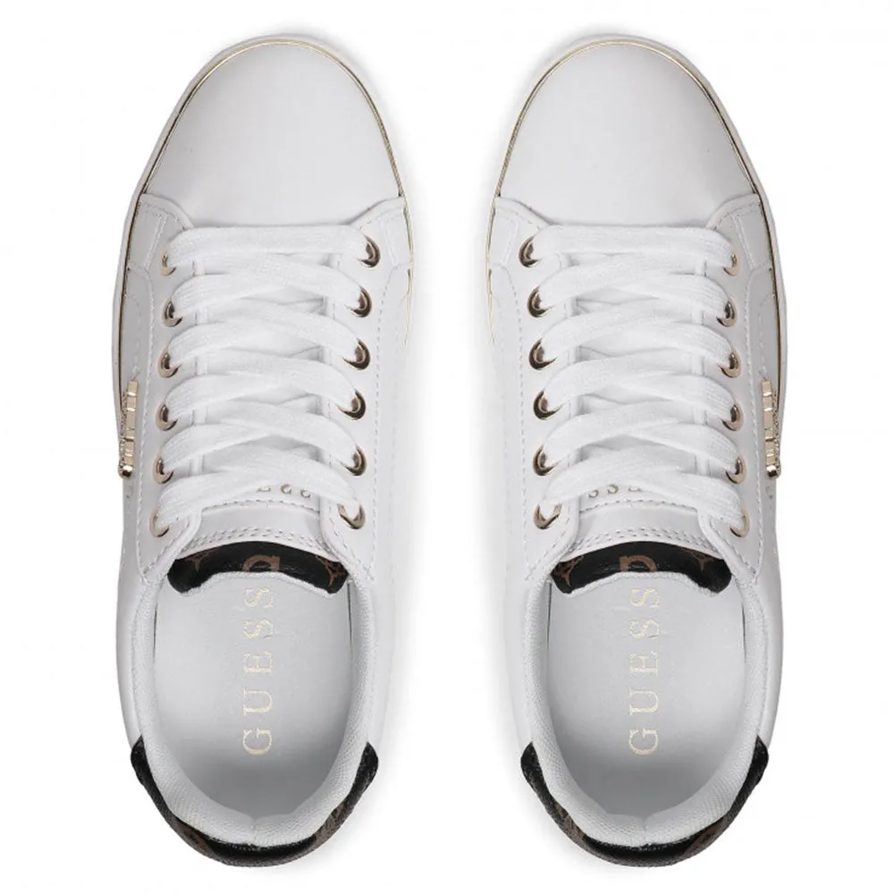 Scarpe Donna GUESS Sneakers Linea Beckie Colore Bianco e Marrone