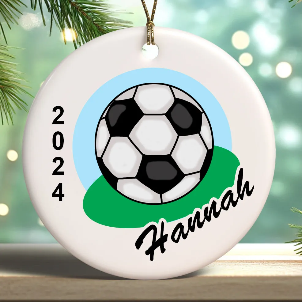 Soccer Ball Personalized Christmas Ornament