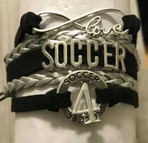 Soccer Infinity Bracelet with Personalized Charms