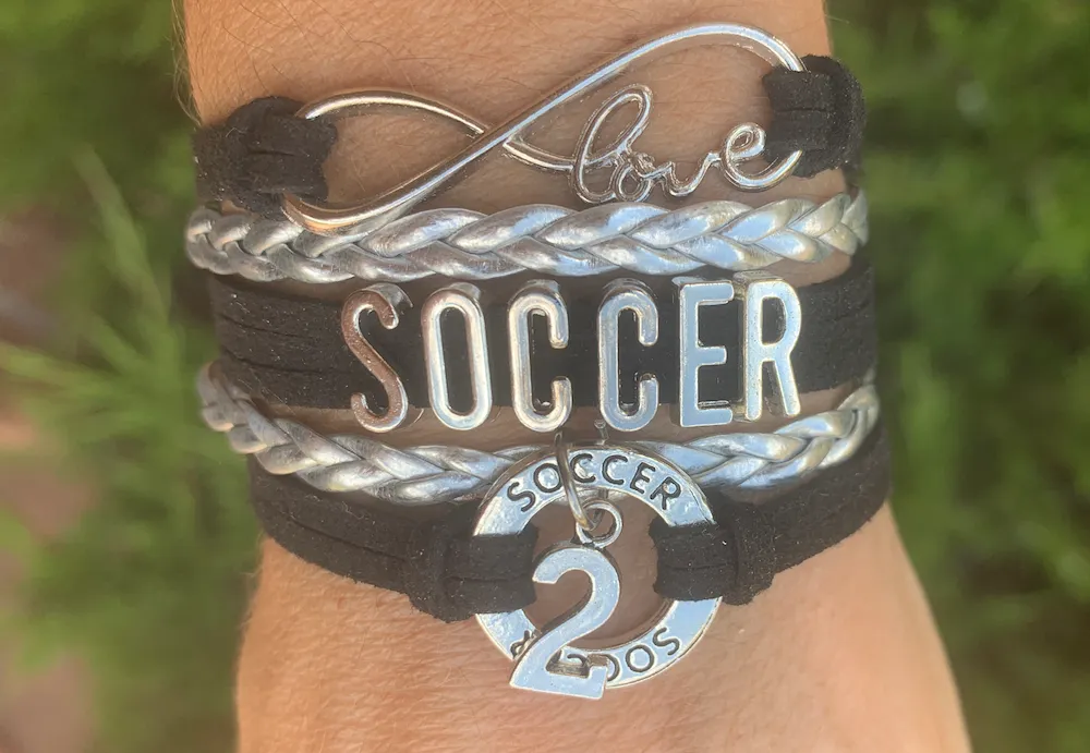 Soccer Infinity Bracelet with Personalized Charms