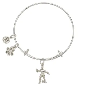 Soccer Player - Paw Charm Bangle Bracelet