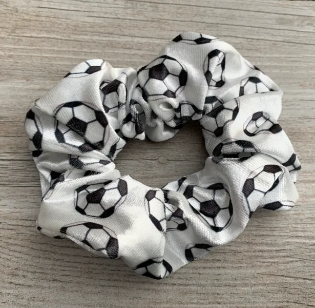 Soccer Premium Velvet Scrunchie