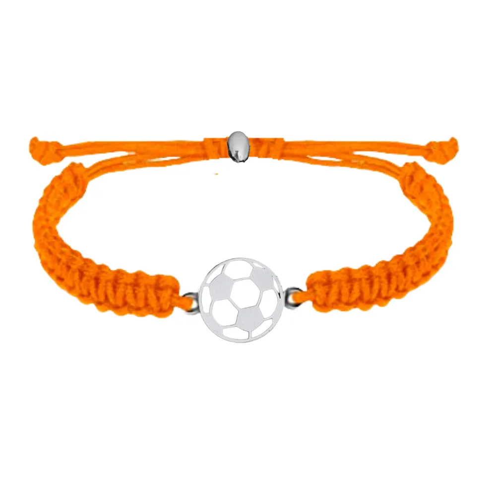 Soccer Stainless Steel Rope Bracelet - Pick Color