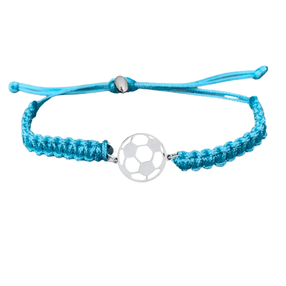 Soccer Stainless Steel Rope Bracelet - Pick Color