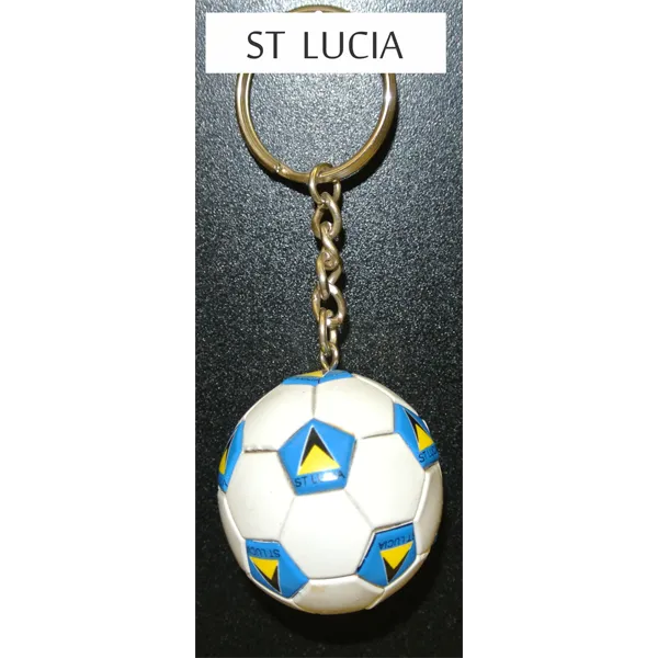 St. Lucia Soccer Ball Metal Key Chain