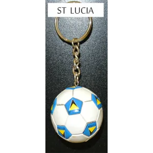 St. Lucia Soccer Ball Metal Key Chain