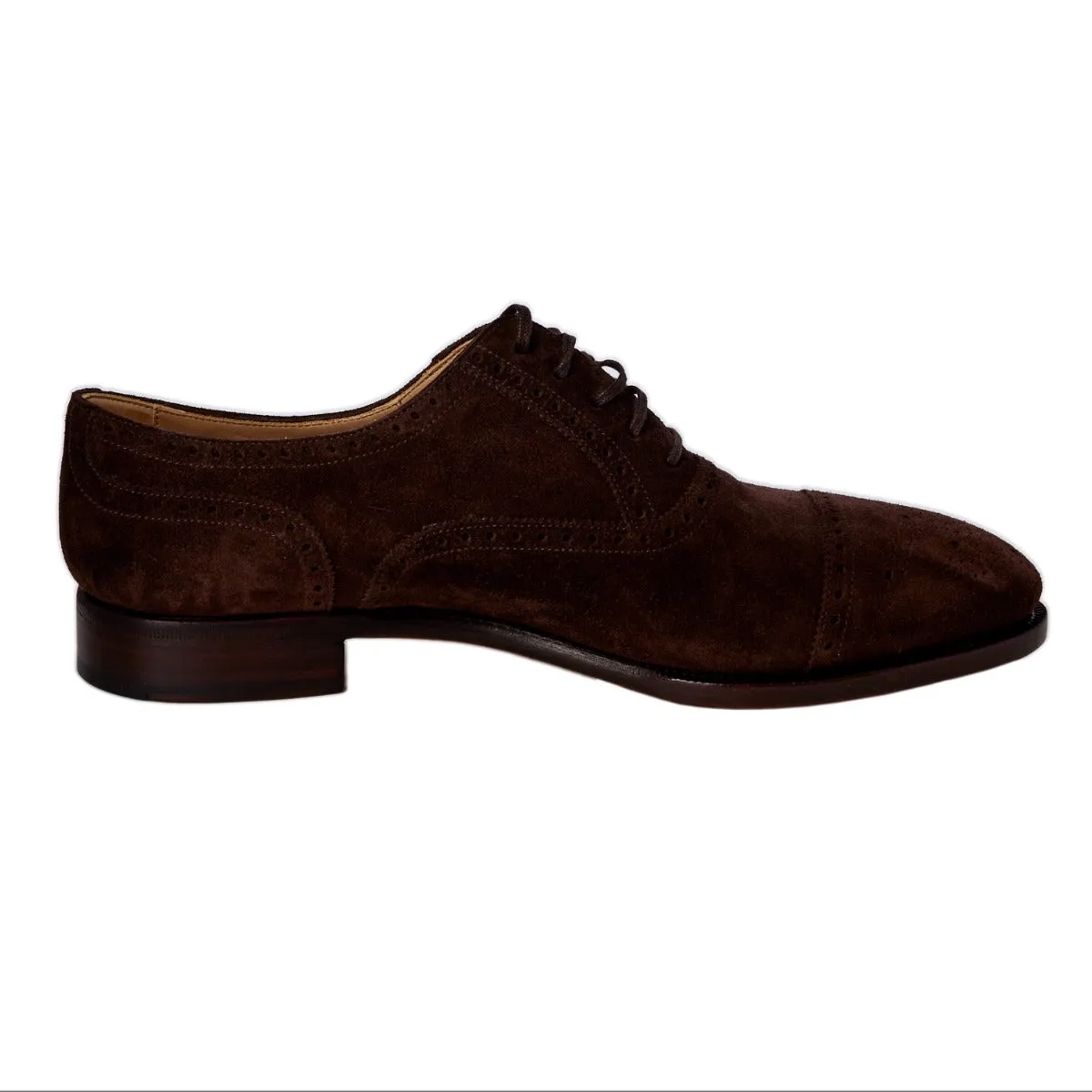 TLB Dark Brown Suede Semi-Brogue 7.5UK