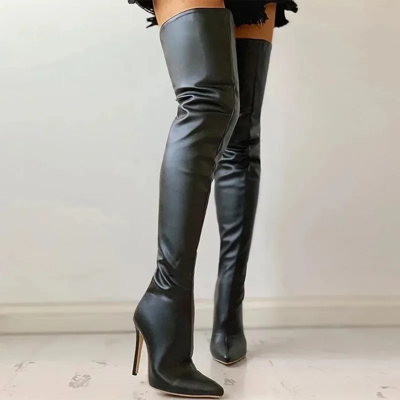 Trendy Over Knee Pencil Thin Heel