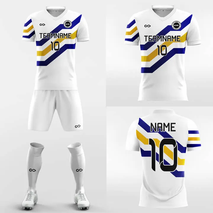 Tricolored Steps - Custom Soccer Jerseys Kit Sublimated Design