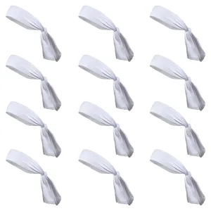 White Tie Headbands - 12 Pack